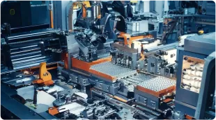 A close-up view of advanced machinery and equipment in a manufacturing plant, showcasing innovations in the machinery manufacturing industry.